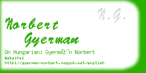 norbert gyerman business card